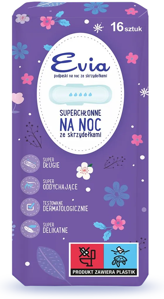 Opakowanie podpasek nocnych ze skrzydełkami